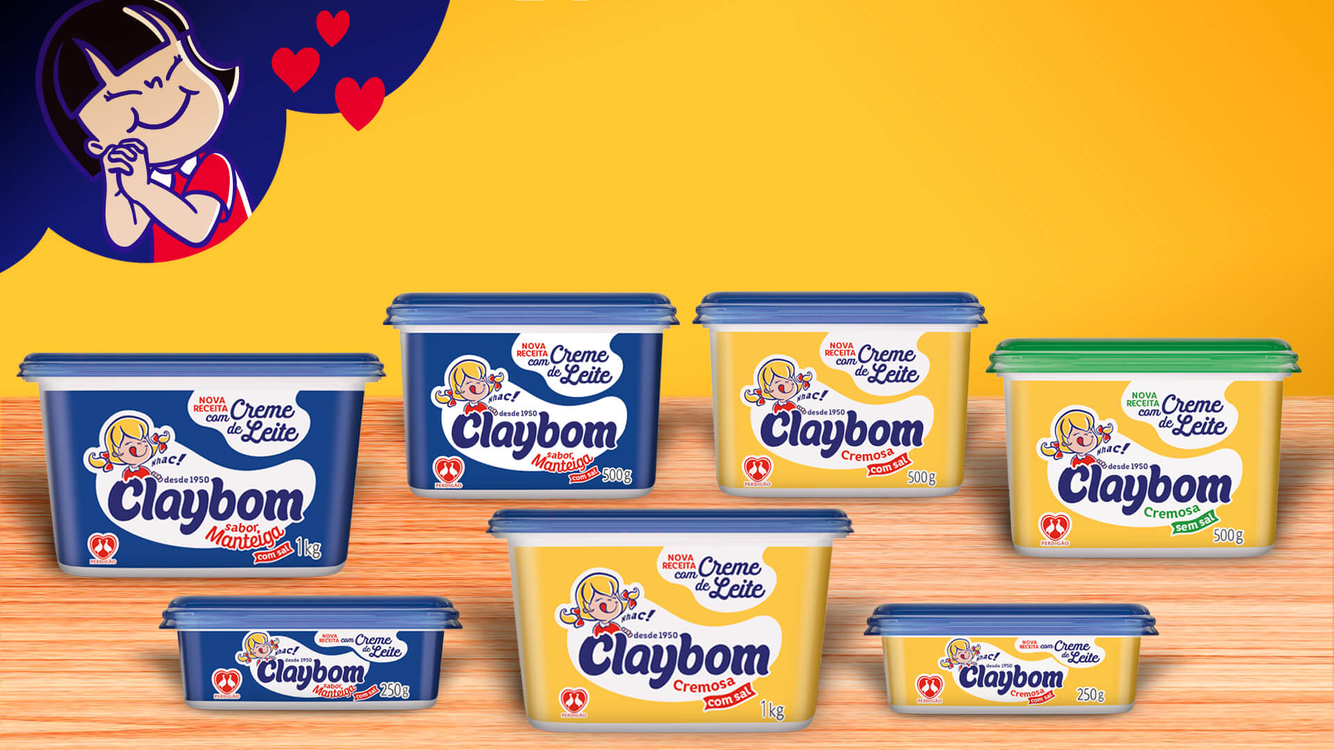 Leve a nova família Claybom para sua casa. Agora com creme de leite.