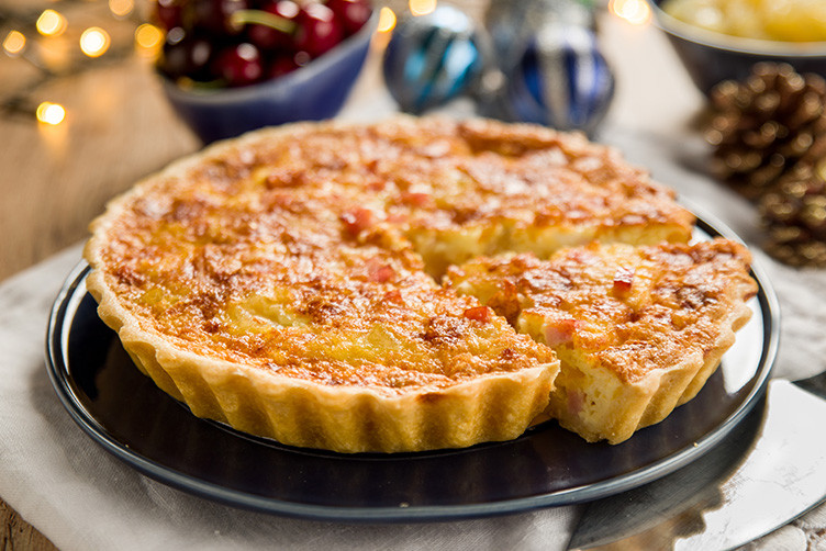 Quiche de Peito de Peru e Abacaxi Caramelizado